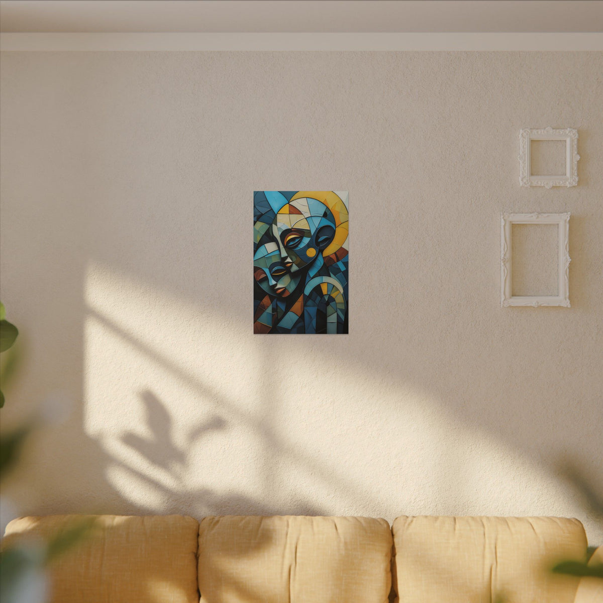 Shared Geometry – Abstract Dual Portrait Canvas Print
