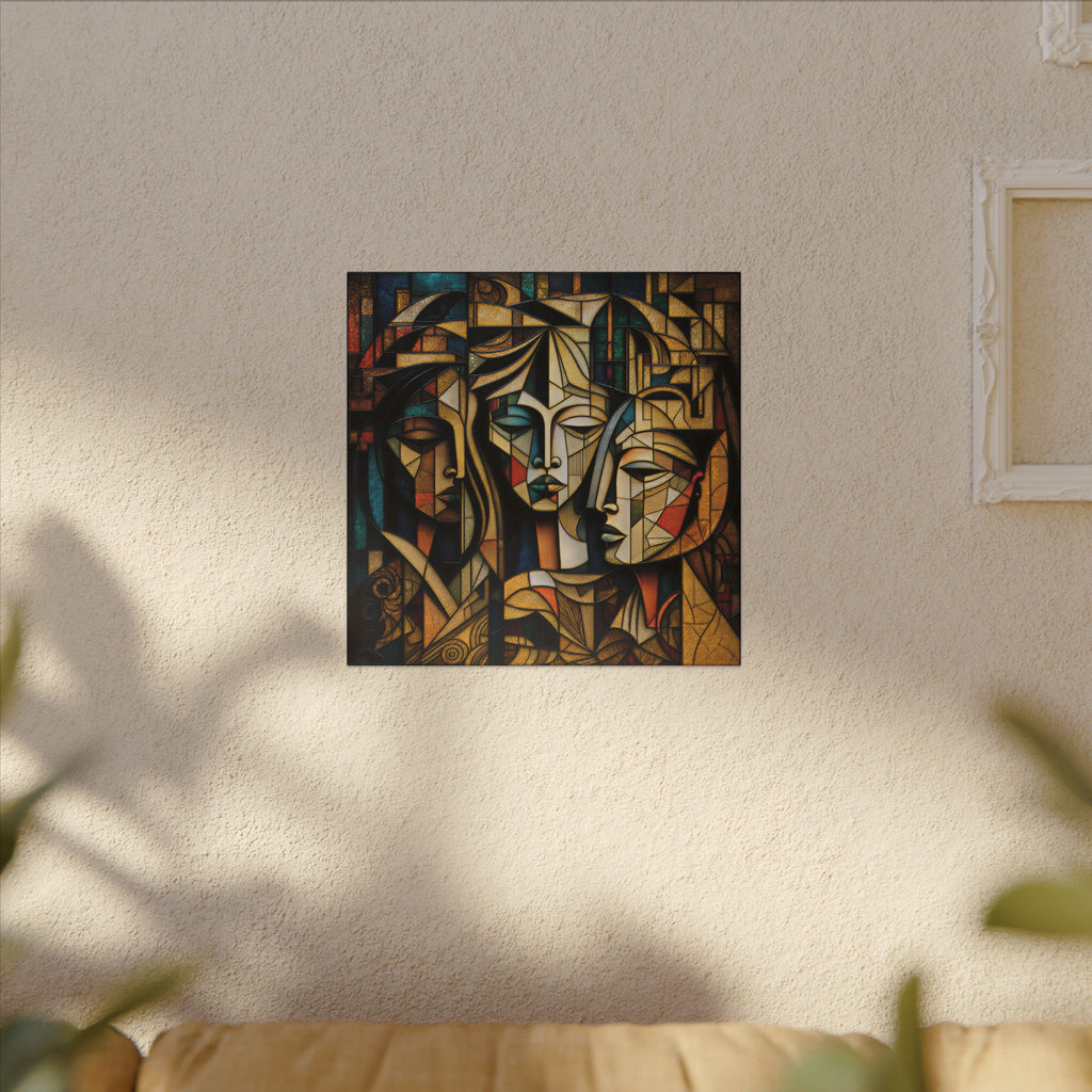 The Three Within – Cubist Triple Portrait Canvas Print