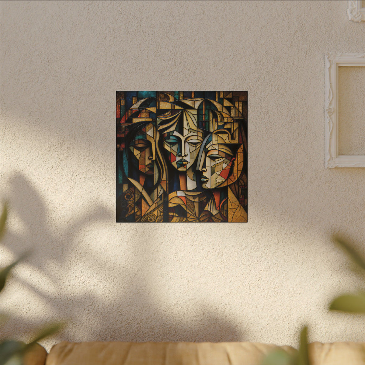 The Three Within – Cubist Triple Portrait Canvas Print