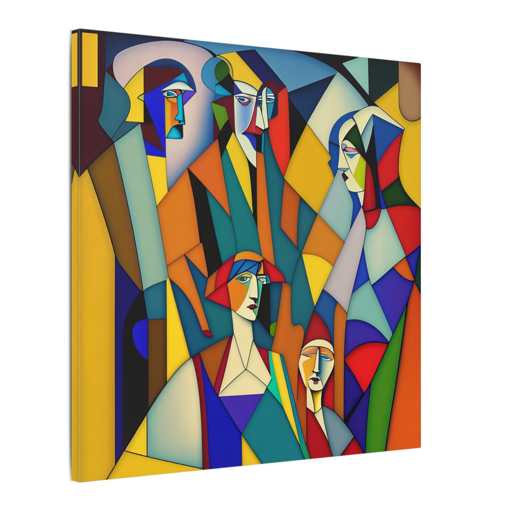 The Gathering of Selves – Colorful Geometric Figurative Canvas Print