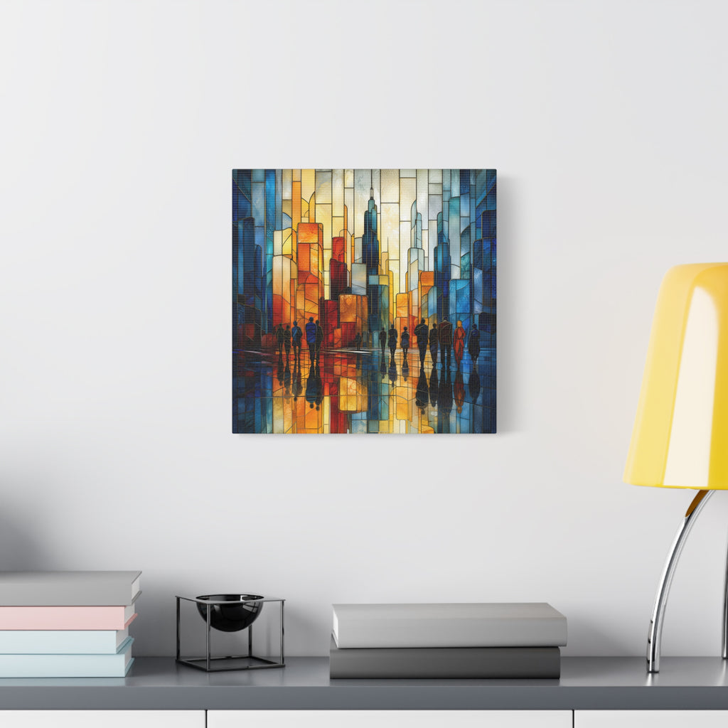 City of Light — Modern Stained Glass Skyline Wall Art