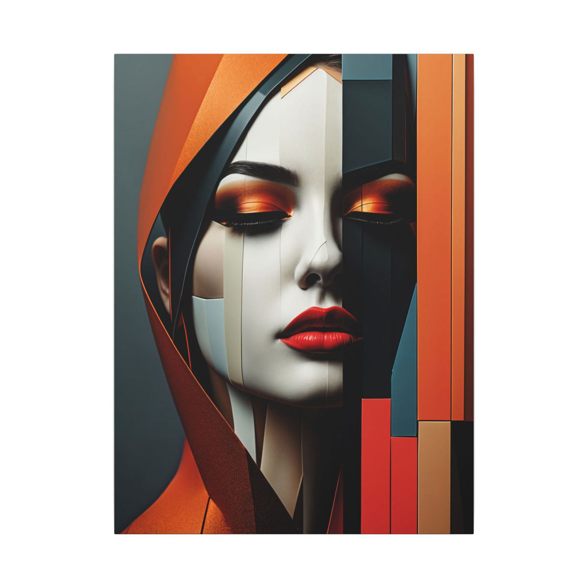 Becoming Art – Geometric Female Portrait Canvas Print