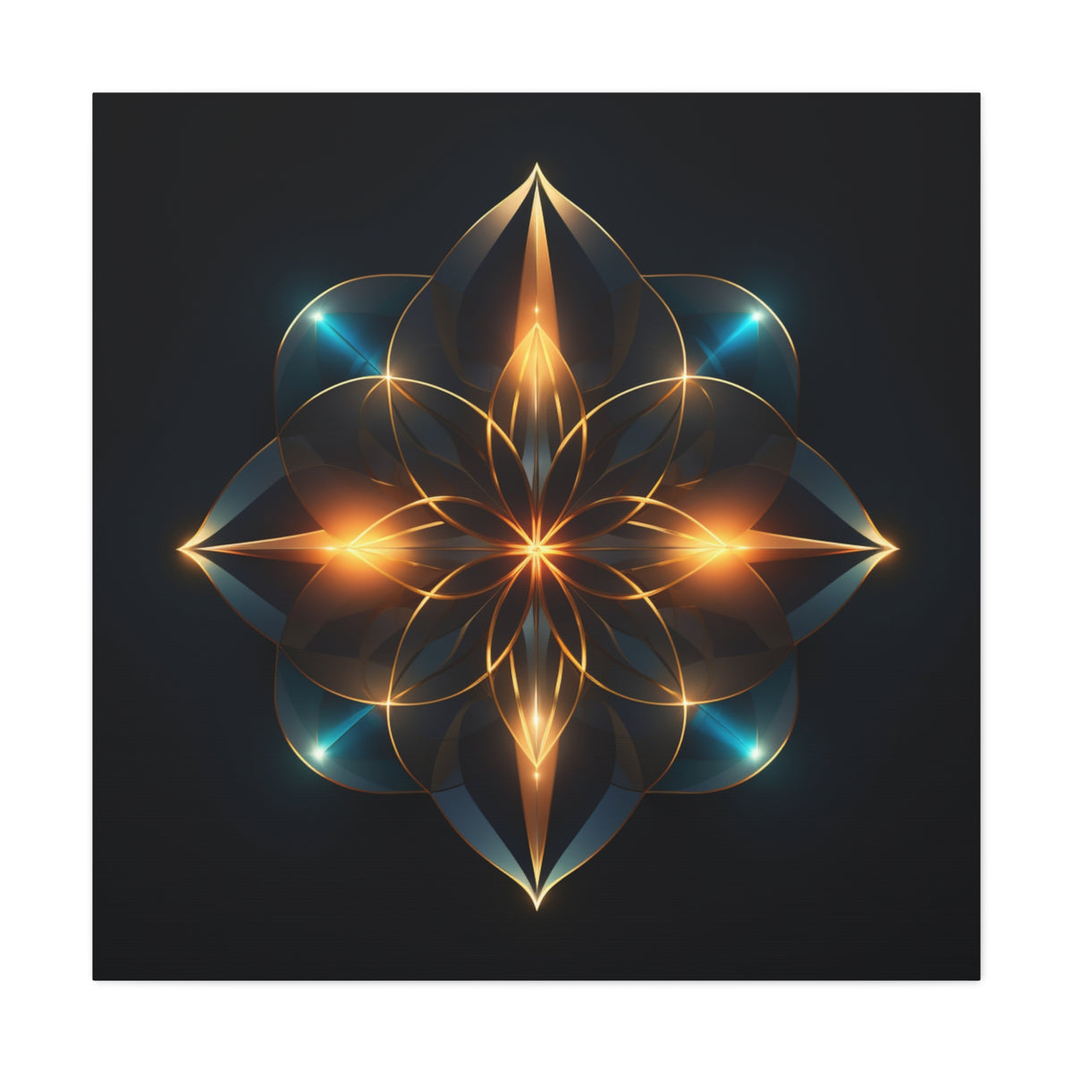 Luminous Accord — Futuristic Sacred Geometry Mandala Wall Art