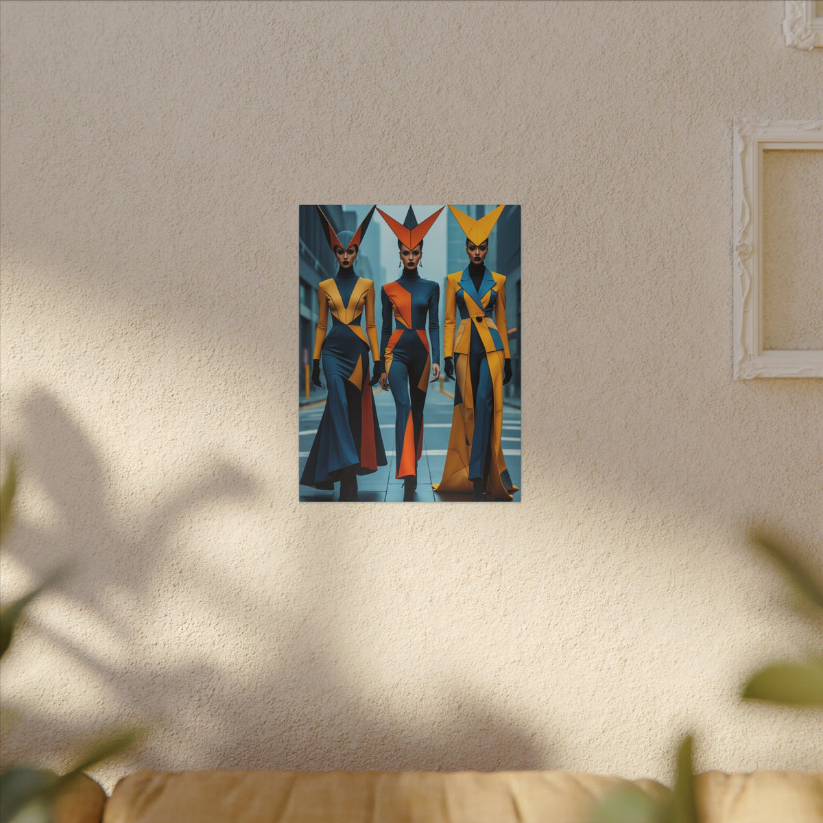 The Vanguard – Futurist Fashion Trio Canvas Print