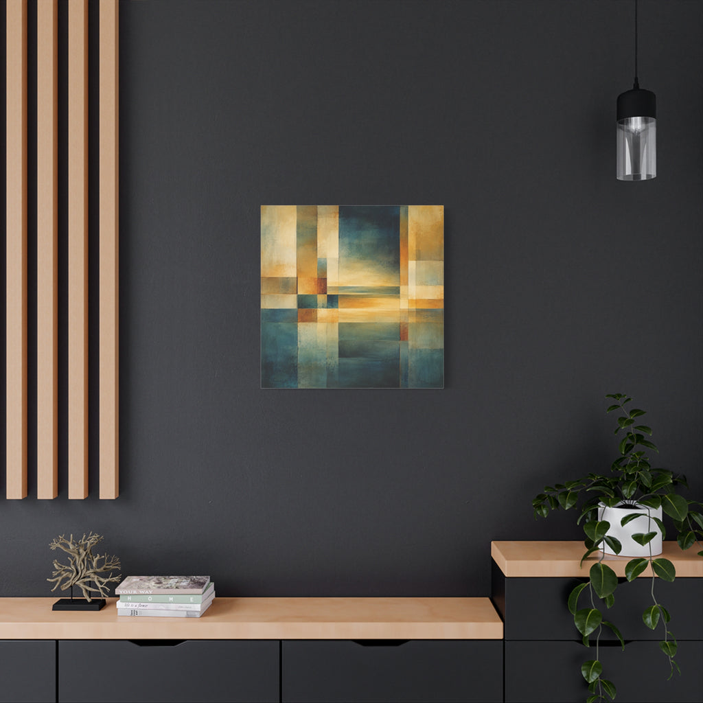 Between Water and Light — Geometric Horizon Abstract Fine Art Print