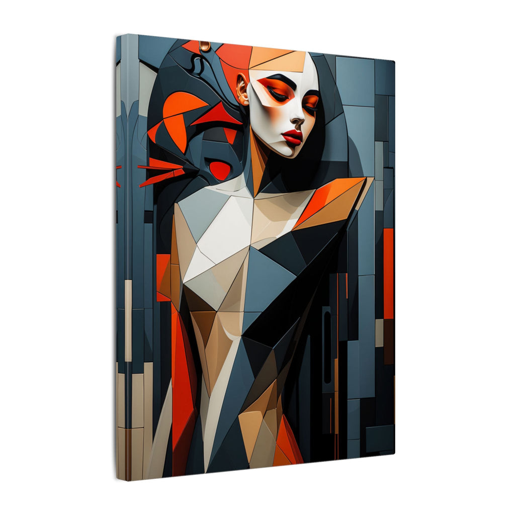 Composed in Structure – Geometric Female Portrait Canvas Print