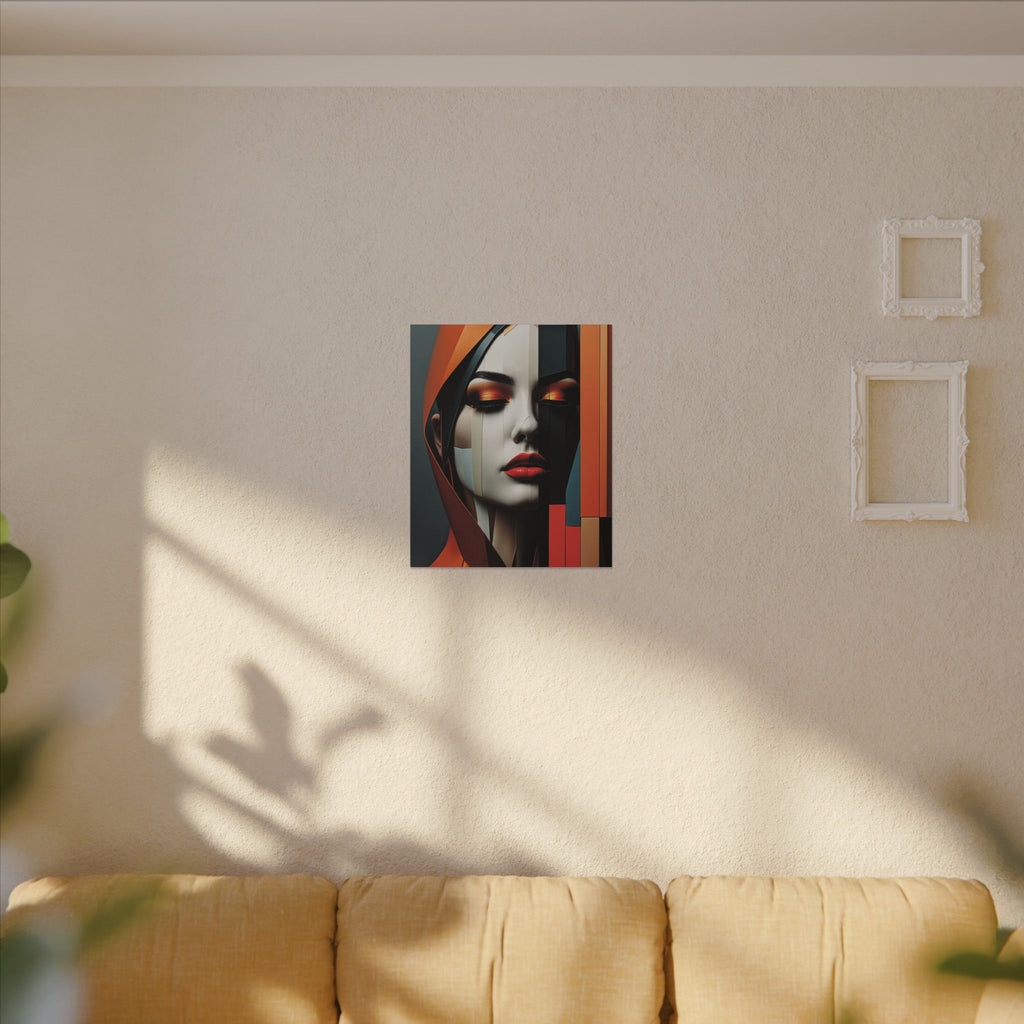 Becoming Art – Geometric Female Portrait Canvas Print
