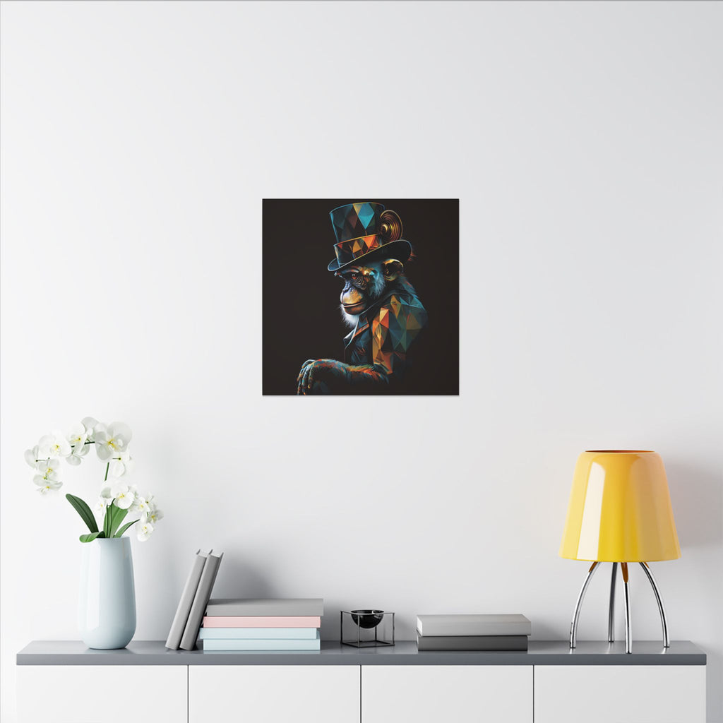 The Unusual Gentleman – Geometric Chimp Portrait Canvas Print