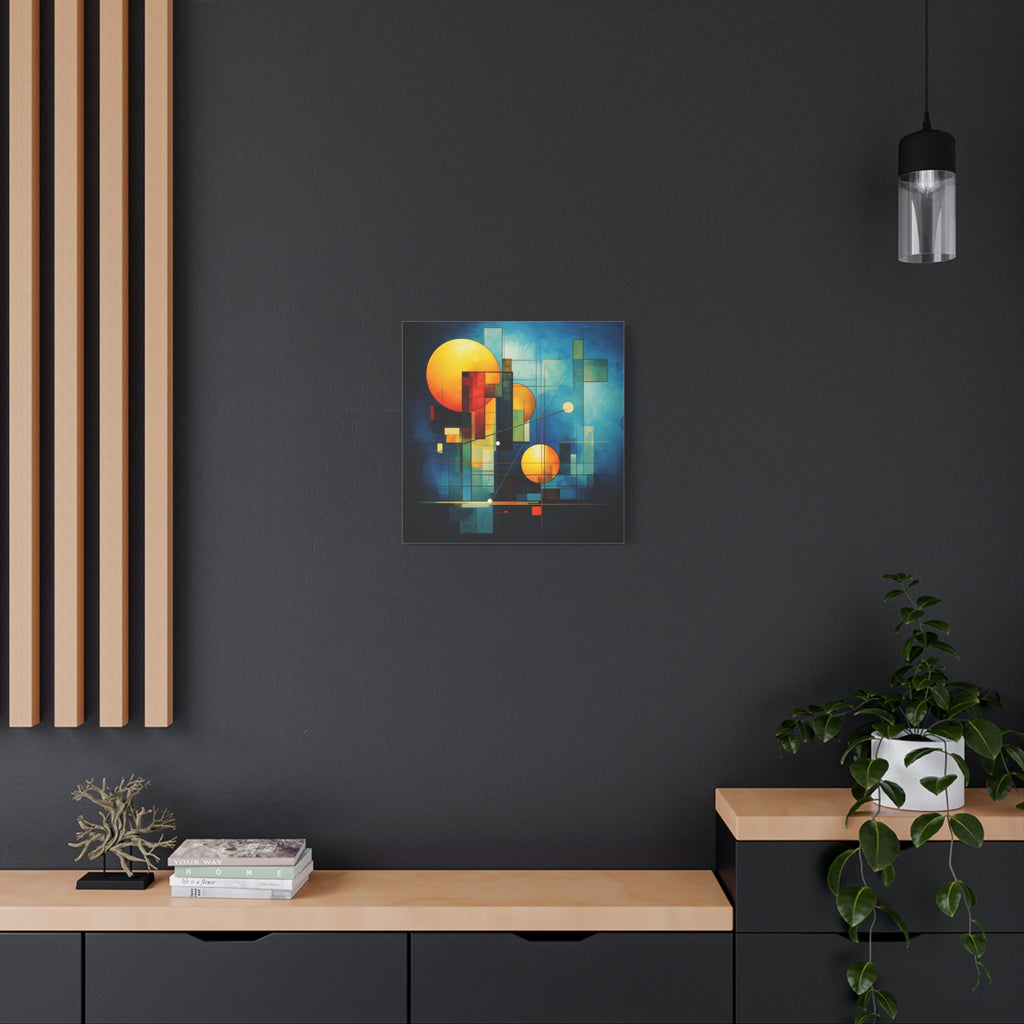 Solar Blueprint – Geometric Abstract Sun Canvas Print