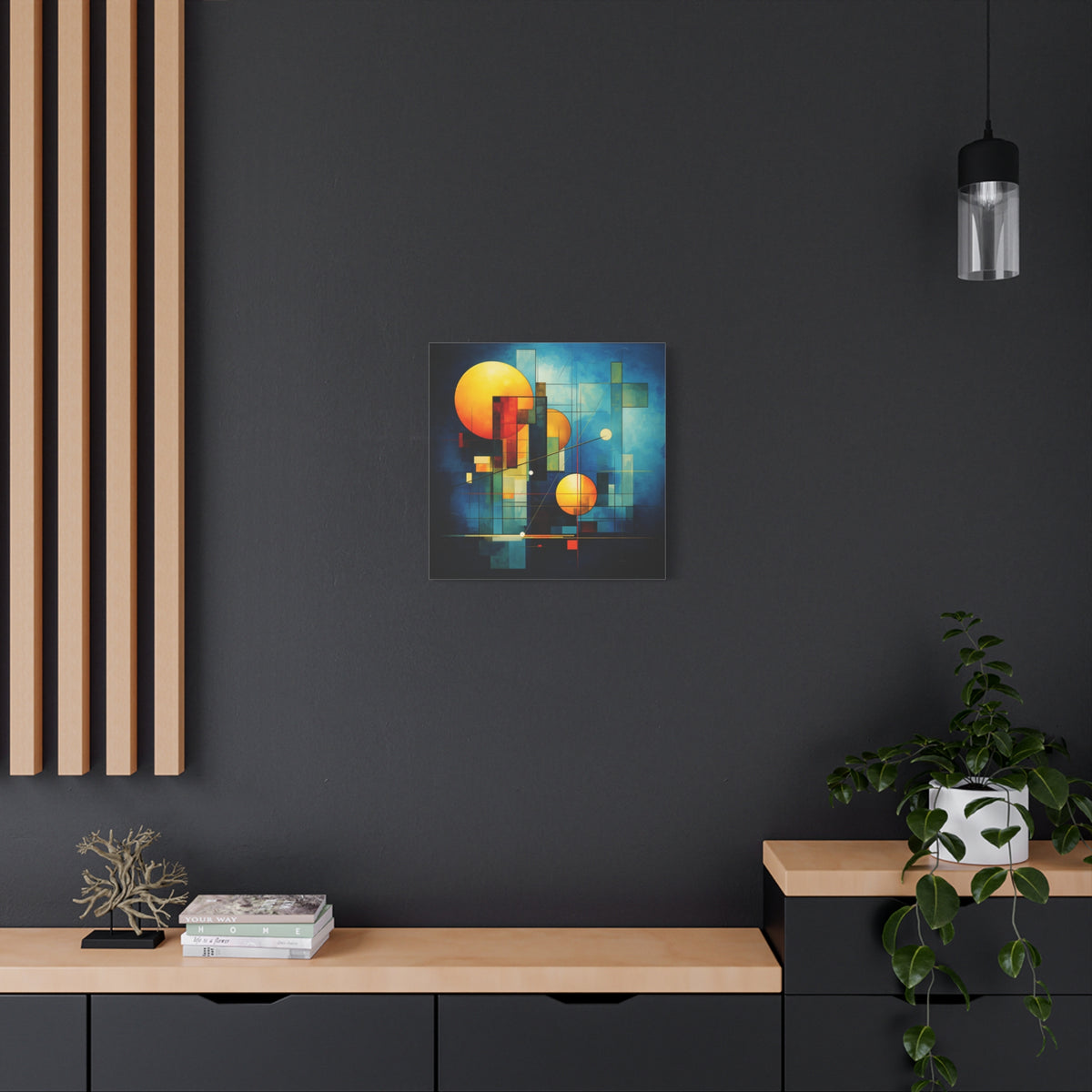 Solar Blueprint – Geometric Abstract Sun Canvas Print