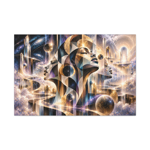 Ascension Through the Infinite — Celestial Visionary Portrait Wall Art