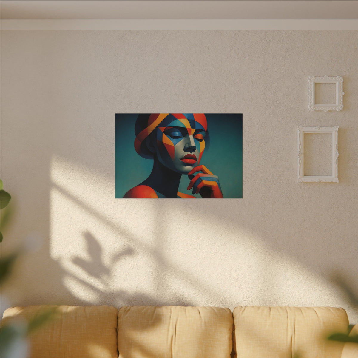 Composed in Color – Geometric Female Portrait Canvas Print