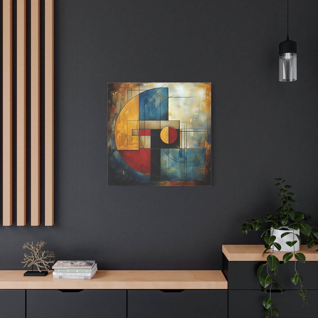 Golden Equilibrium — Geometric Abstract Fine Art Print