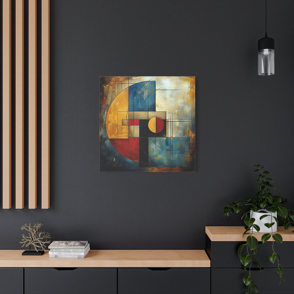Golden Equilibrium — Geometric Abstract Fine Art Print