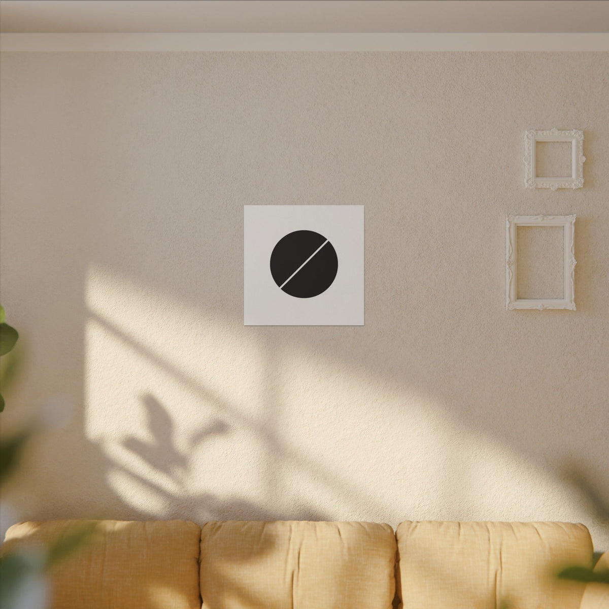 The Line Between – Minimalist Geometric Circle Canvas Print