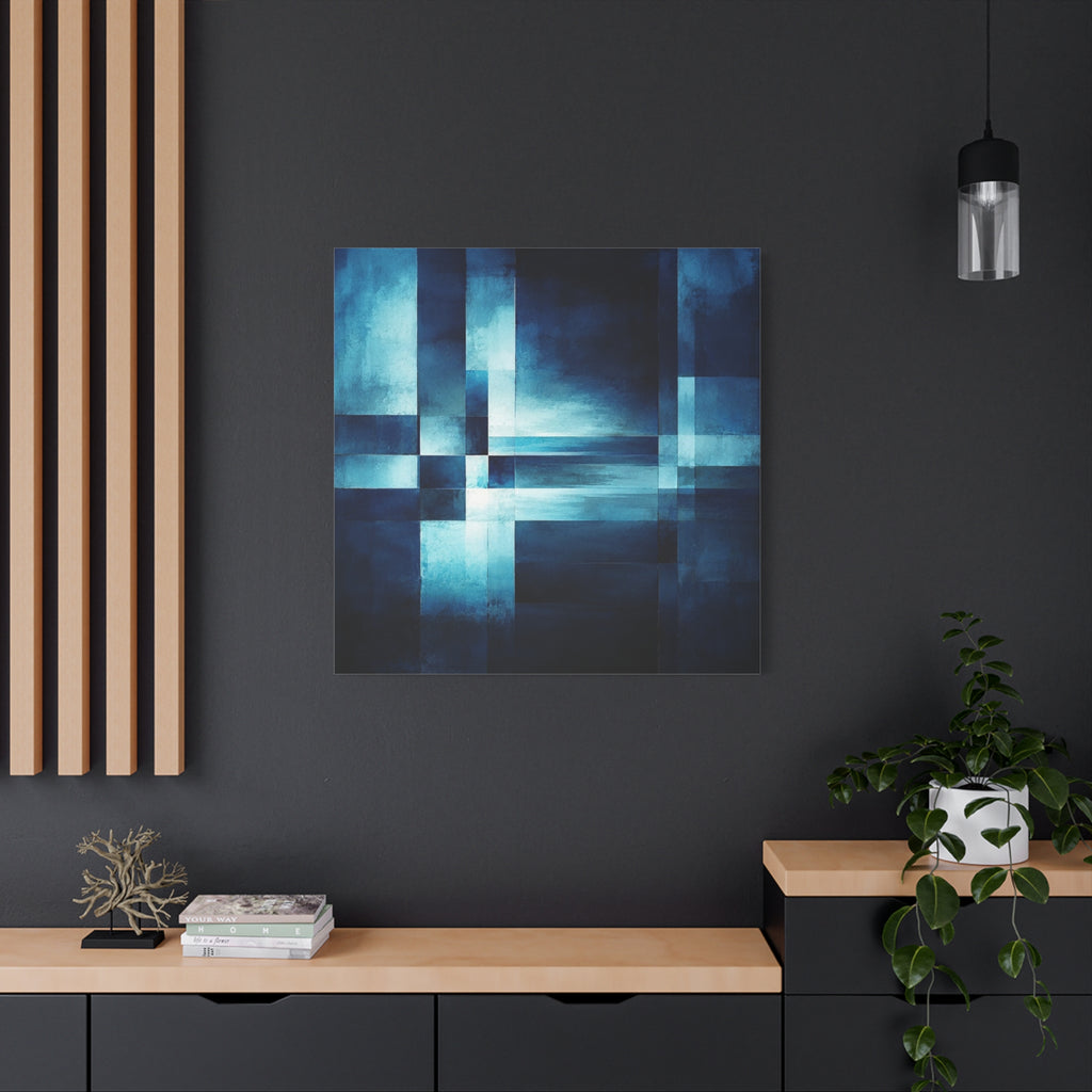 Blue Interval — Geometric Nocturne Abstract Fine Art Print