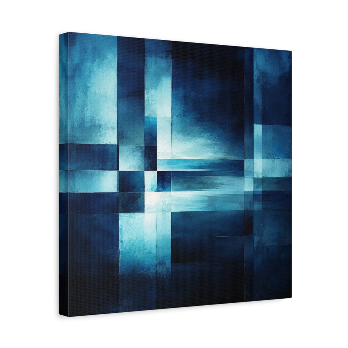 Blue Interval — Geometric Nocturne Abstract Fine Art Print