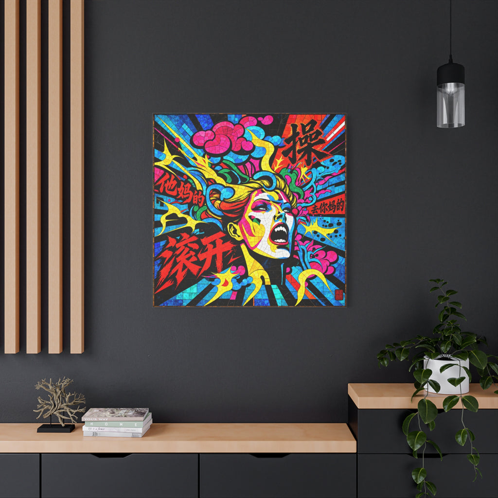 F-Bomb | Chinese Curse Word Stained Glass Pop Art