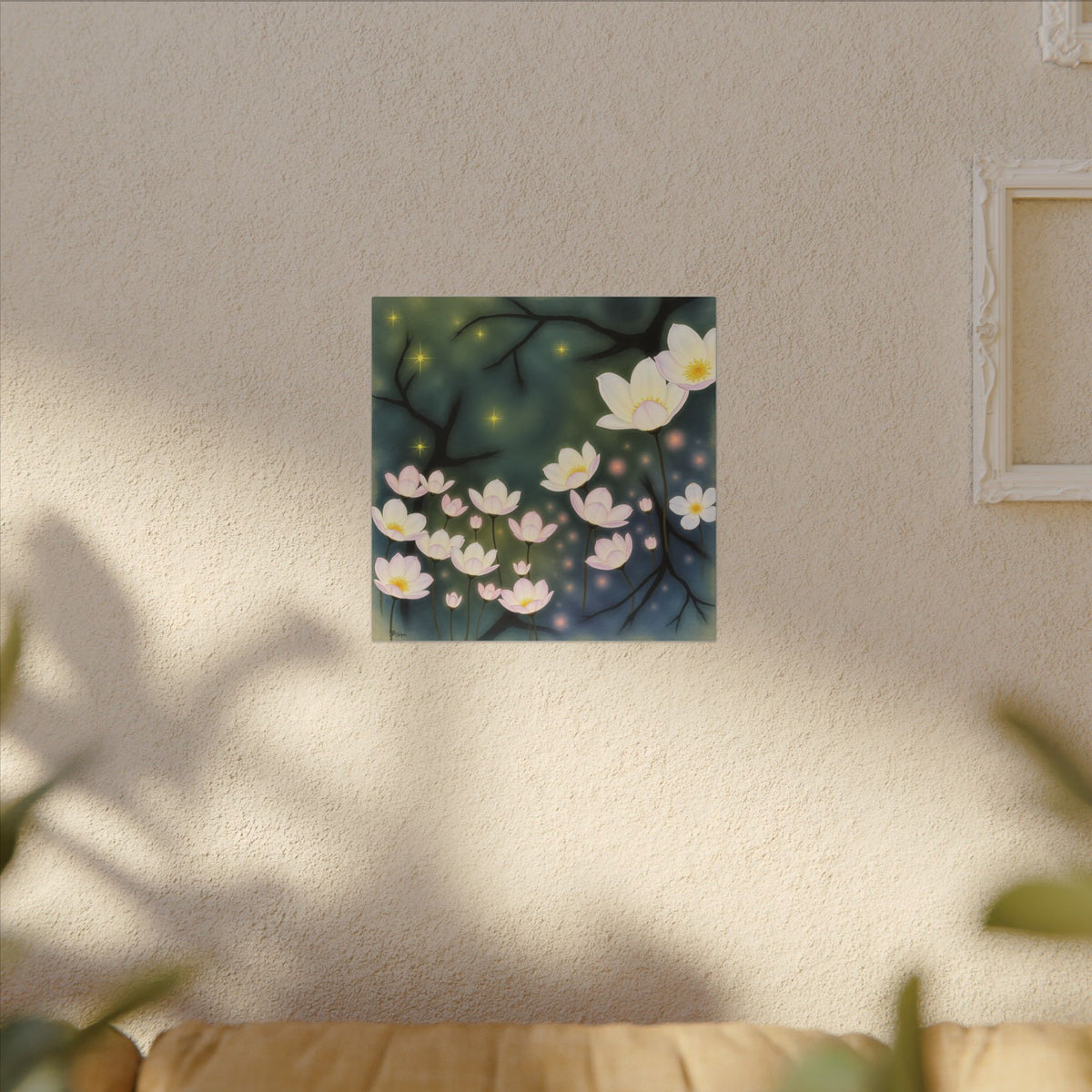 Where the Light Blooms – Dreamlike Floral Night Canvas Print