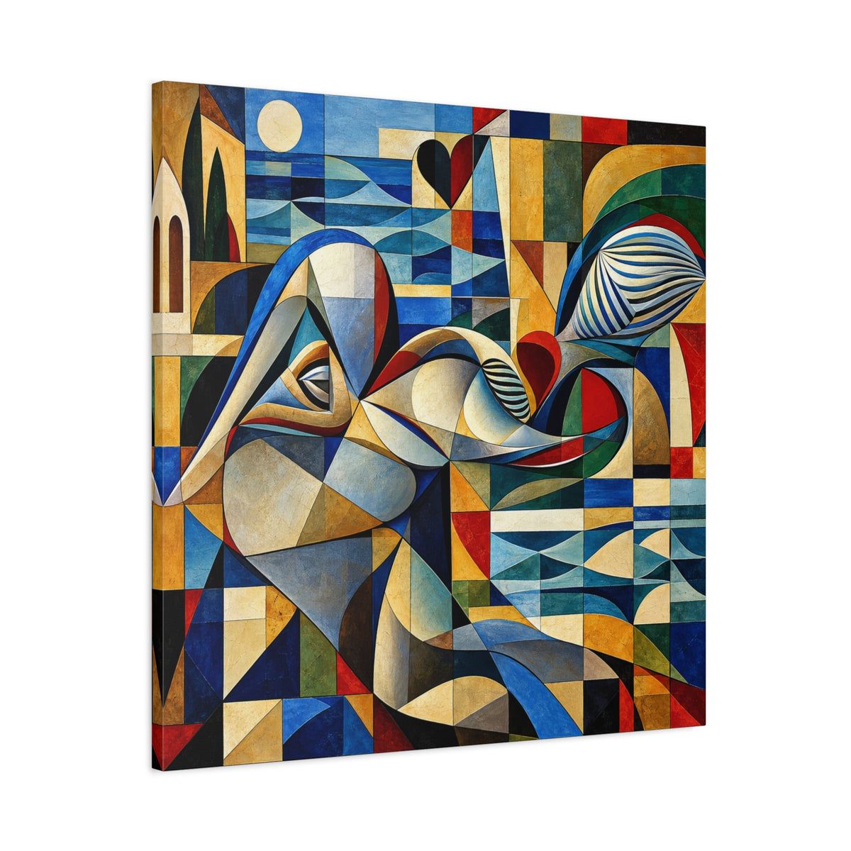 Moon Over Form — Cubist Coastal Abstract Fine Art Print
