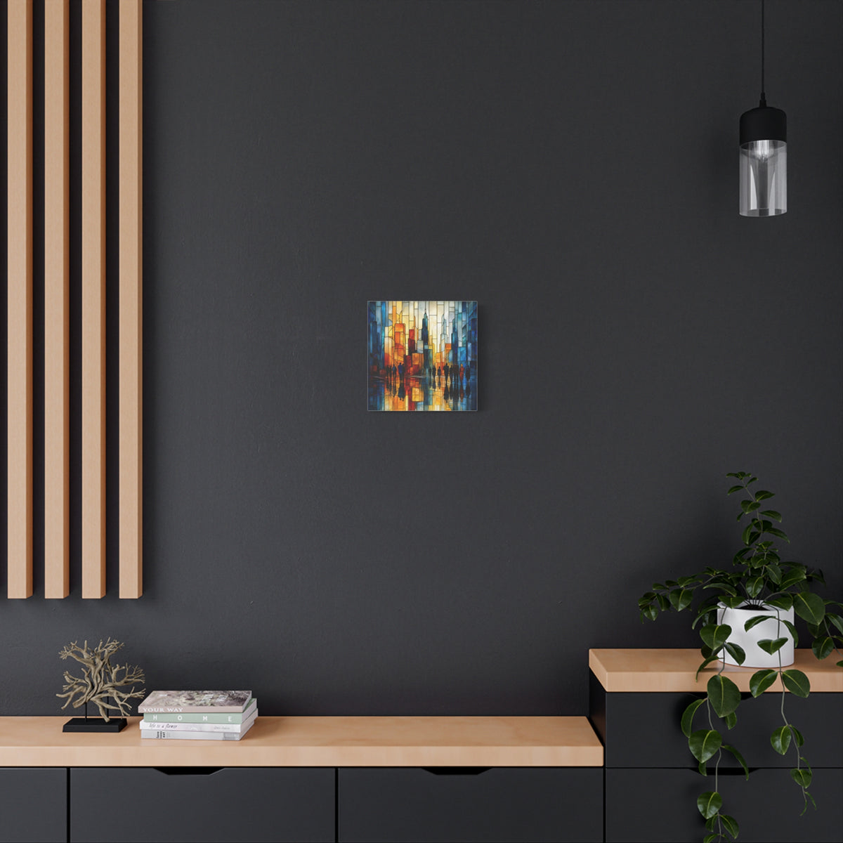 City of Light — Modern Stained Glass Skyline Wall Art