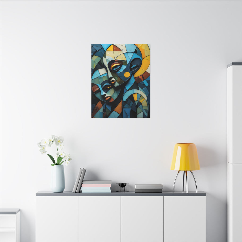 Shared Geometry – Abstract Dual Portrait Canvas Print