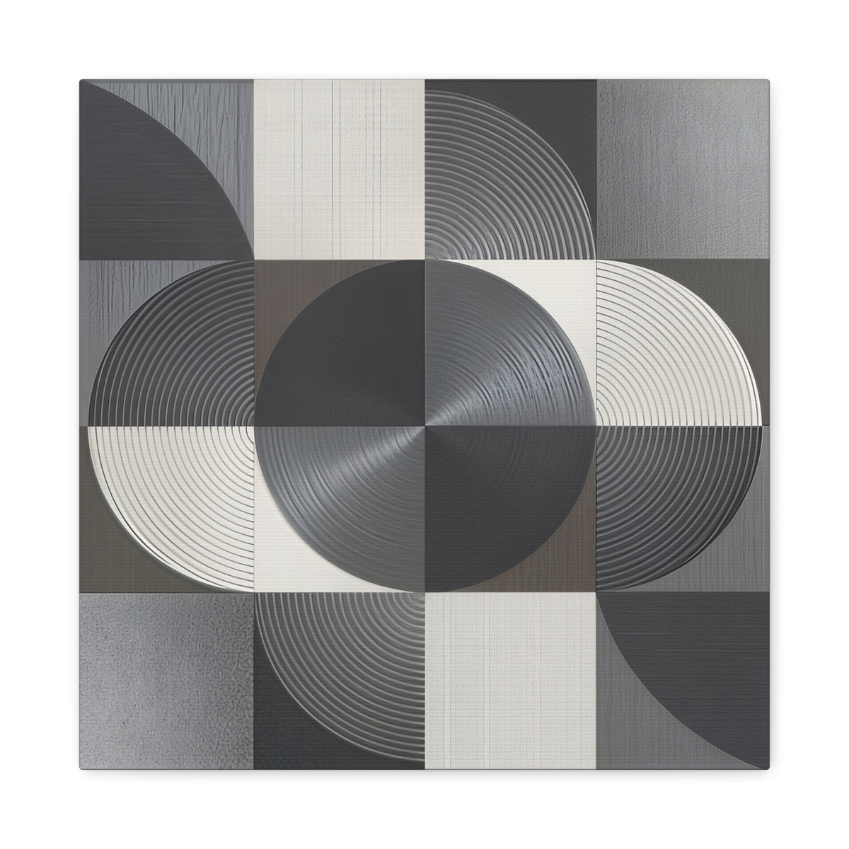 Measured Silence – Monochrome Geometric Circle Canvas Print