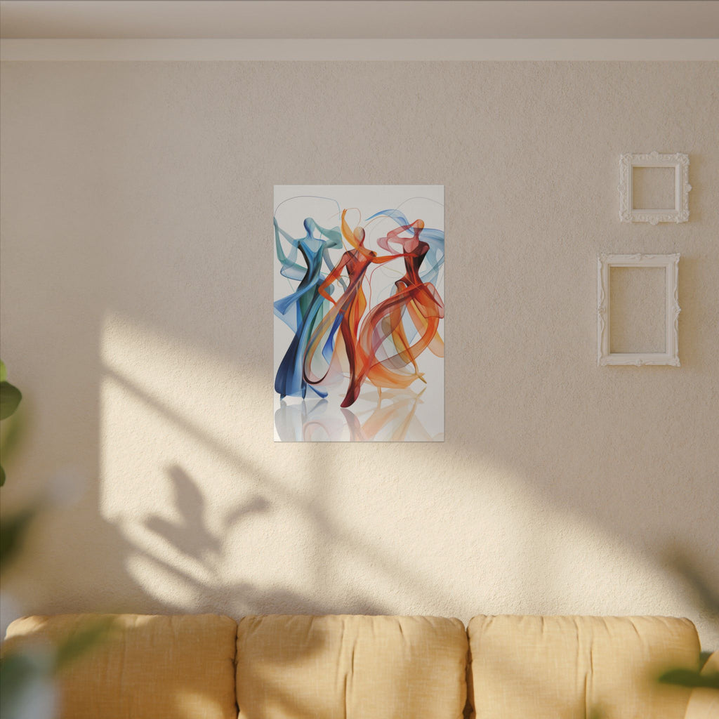 When Color Dances – Abstract Dancing Figures Canvas Print