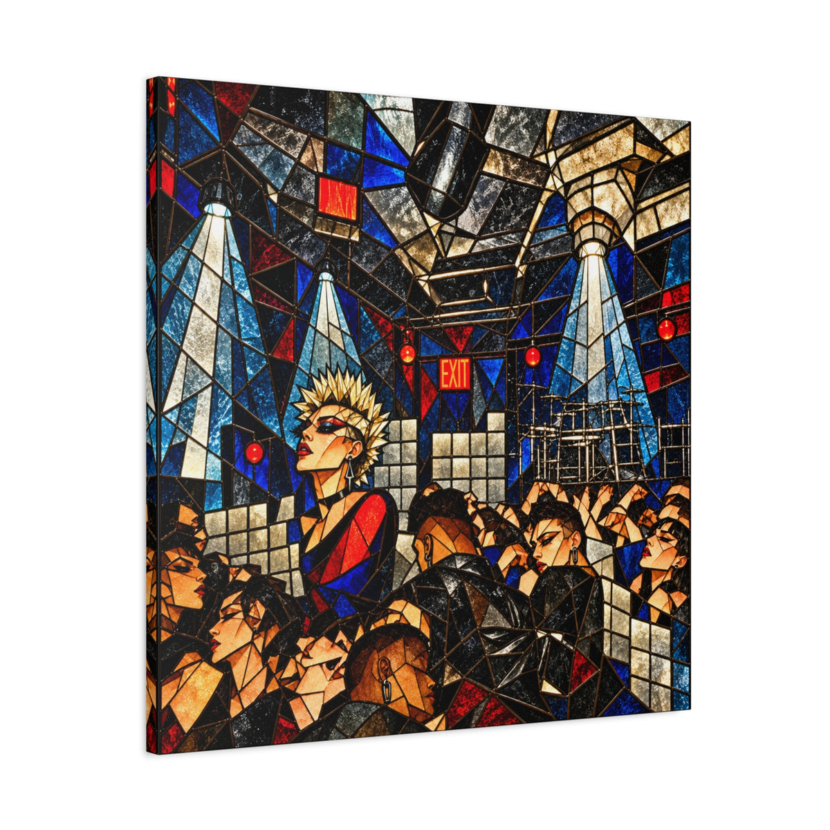 Feels Like #'s — Cubist Stained Glass Nightlife Fine Art Print