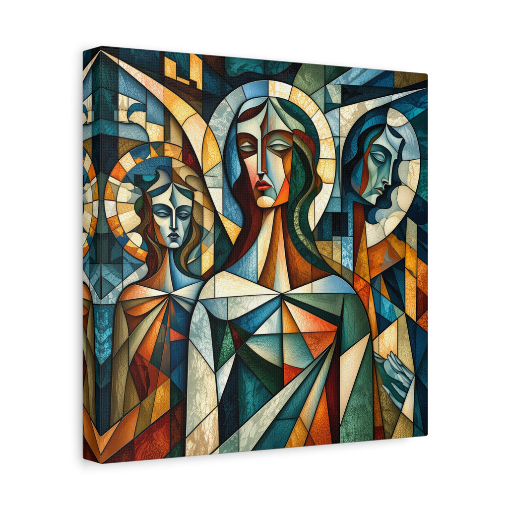 The Ones Who Watch Over Us | Cubist Stained Glass Angel Art