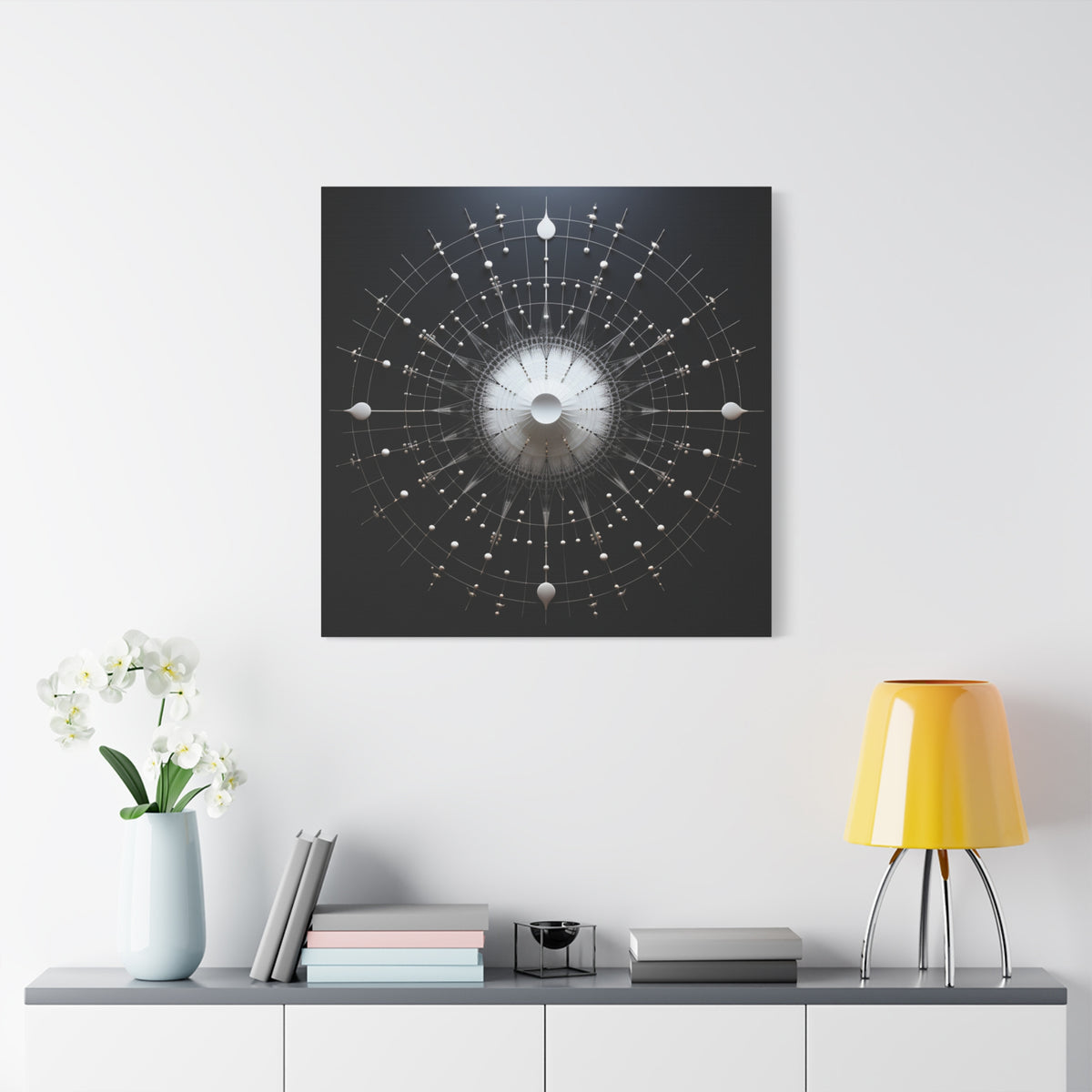 Celestial Measure — Monochrome Sacred Geometry Wall Art