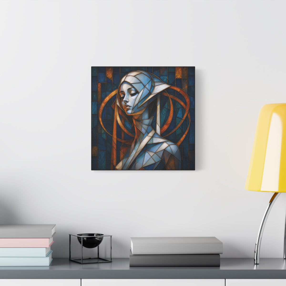 Cathedral of Her Own — Modern Stained Glass Woman Portrait Art