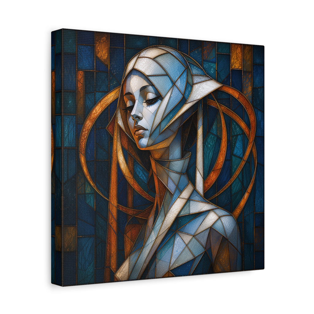 Cathedral of Her Own — Modern Stained Glass Woman Portrait Art