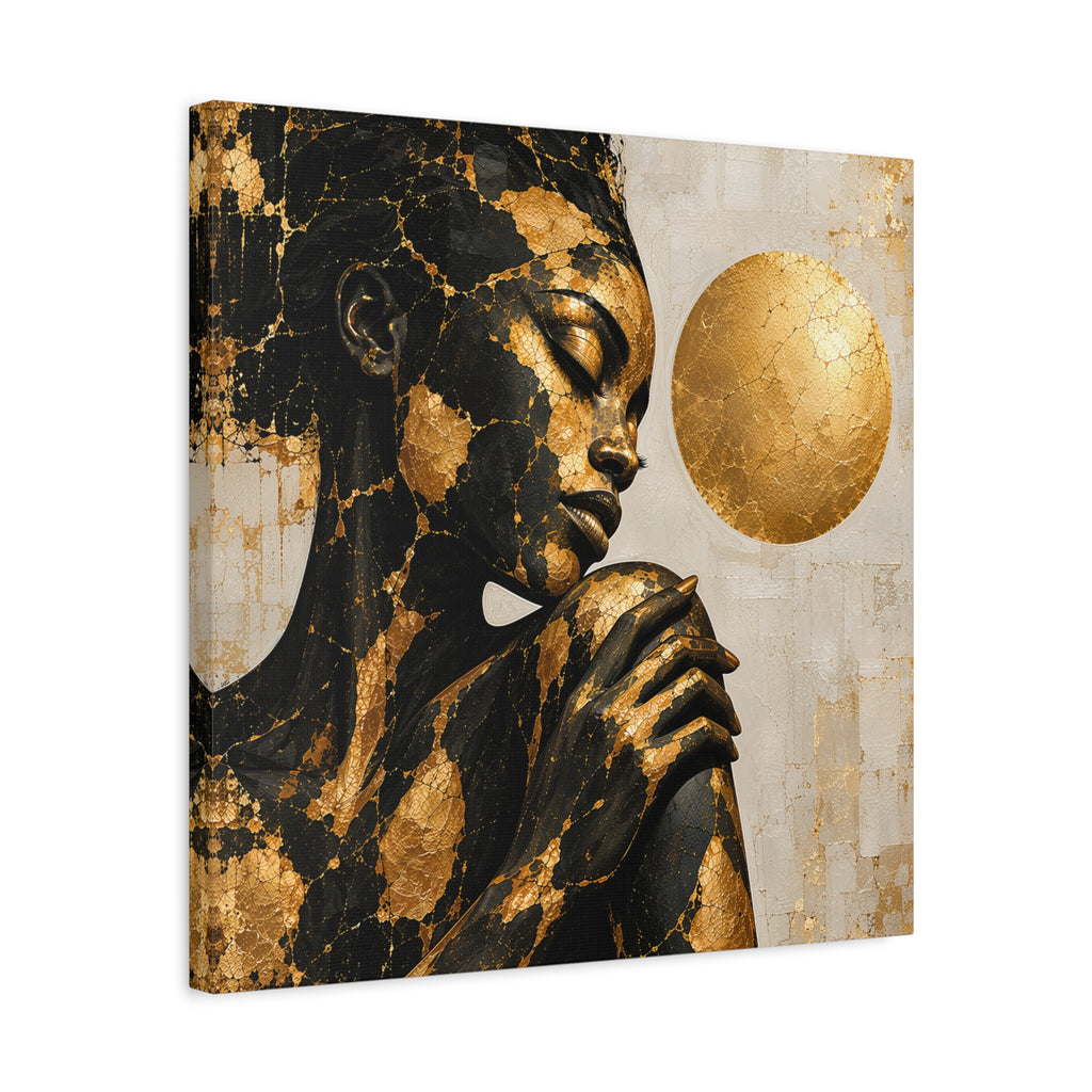 Held in Gold — Modern Black & Gold Woman Portrait