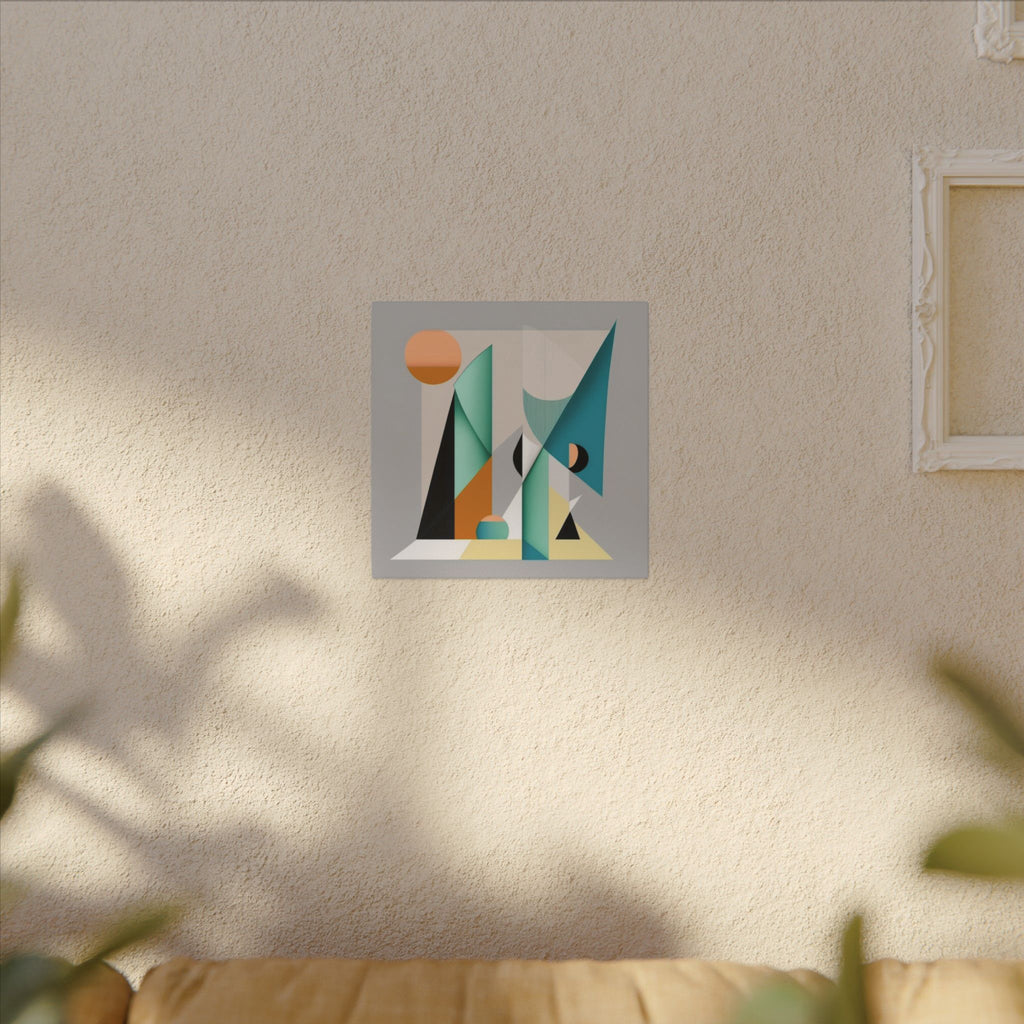 Geometry at Dusk – Teal Orange Geometric Abstract Canvas Print