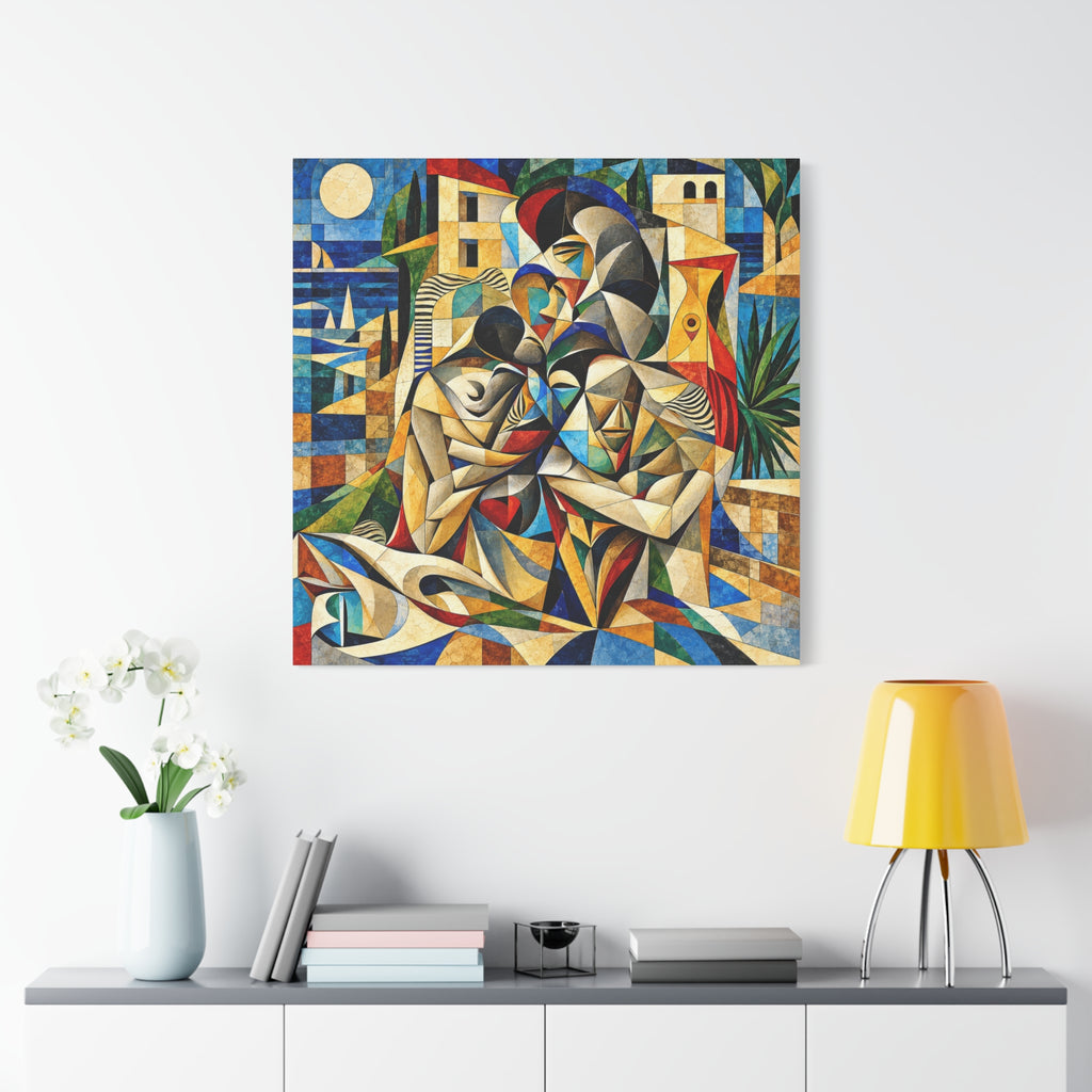 Held Between Tides — Cubist Family & Coastal Fine Art Print
