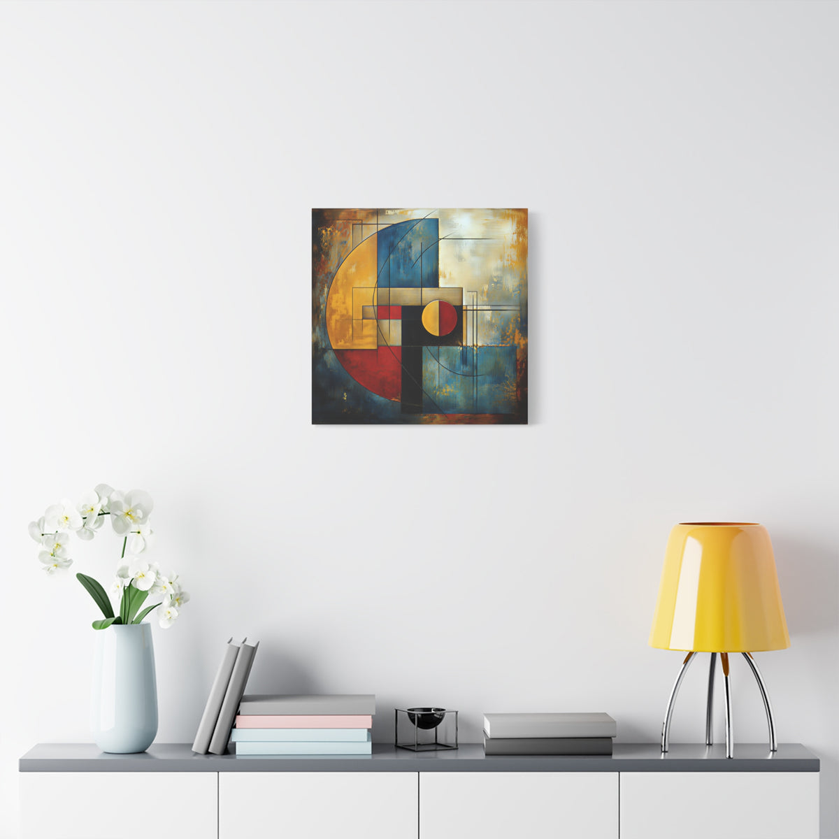 Golden Equilibrium — Geometric Abstract Fine Art Print