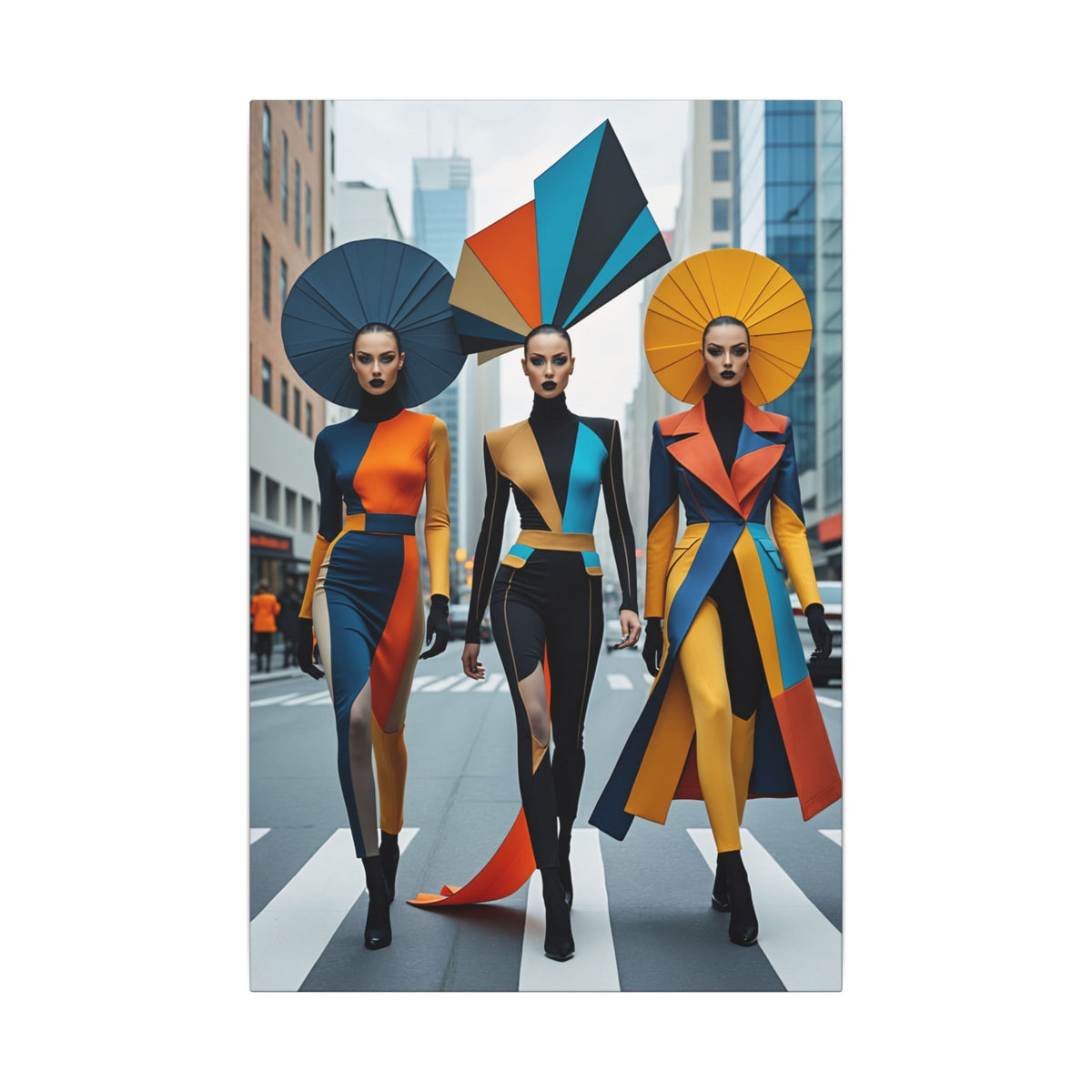 Future Ceremony – Avant-Garde Fashion Trio Canvas Print