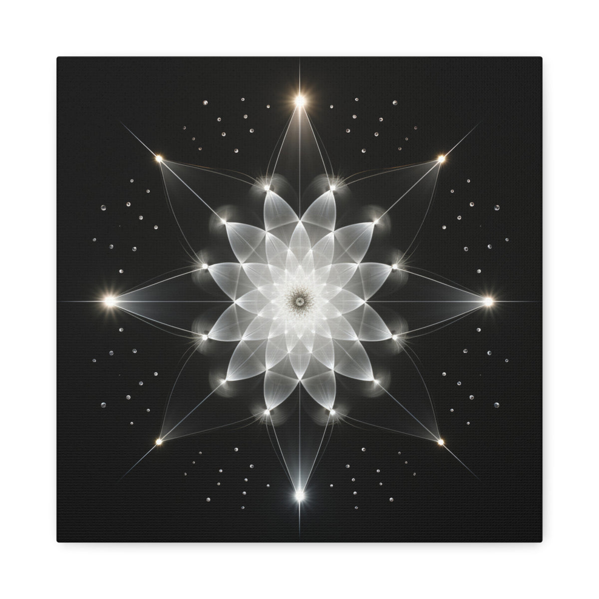 Constellation in Bloom — Monochrome Sacred Geometry Wall Art