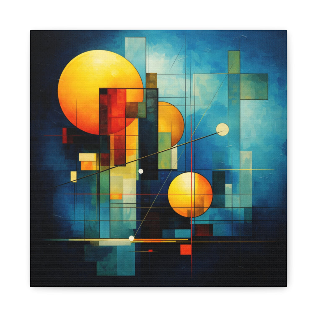Solar Blueprint – Geometric Abstract Sun Canvas Print
