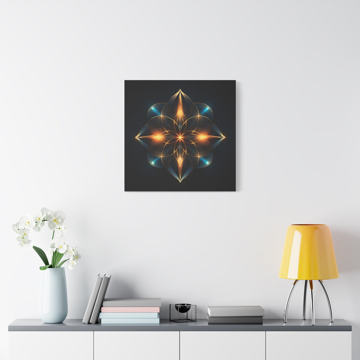 Luminous Accord — Futuristic Sacred Geometry Mandala Wall Art