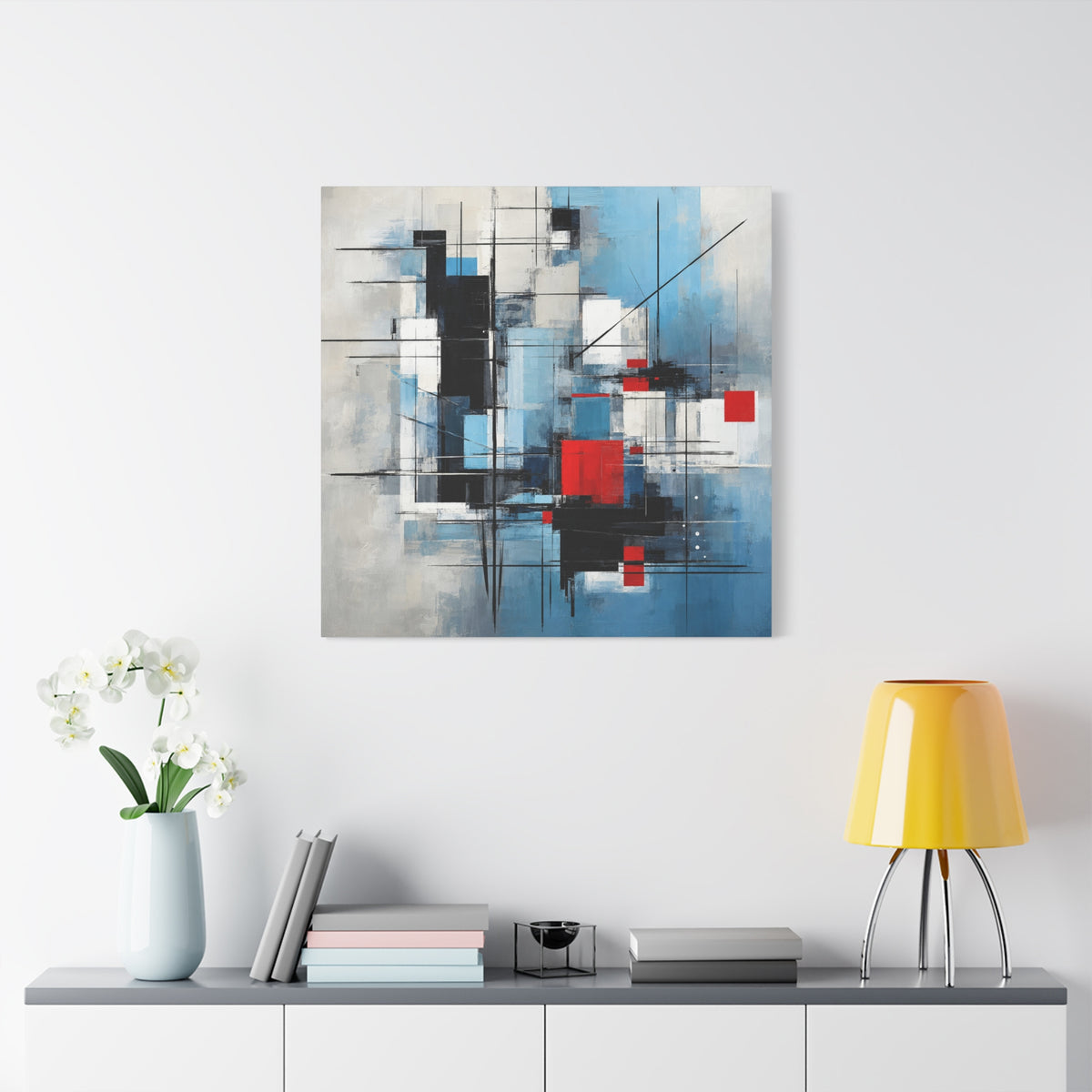Signal Through Structure — Modern Geometric Abstract Fine Art Print