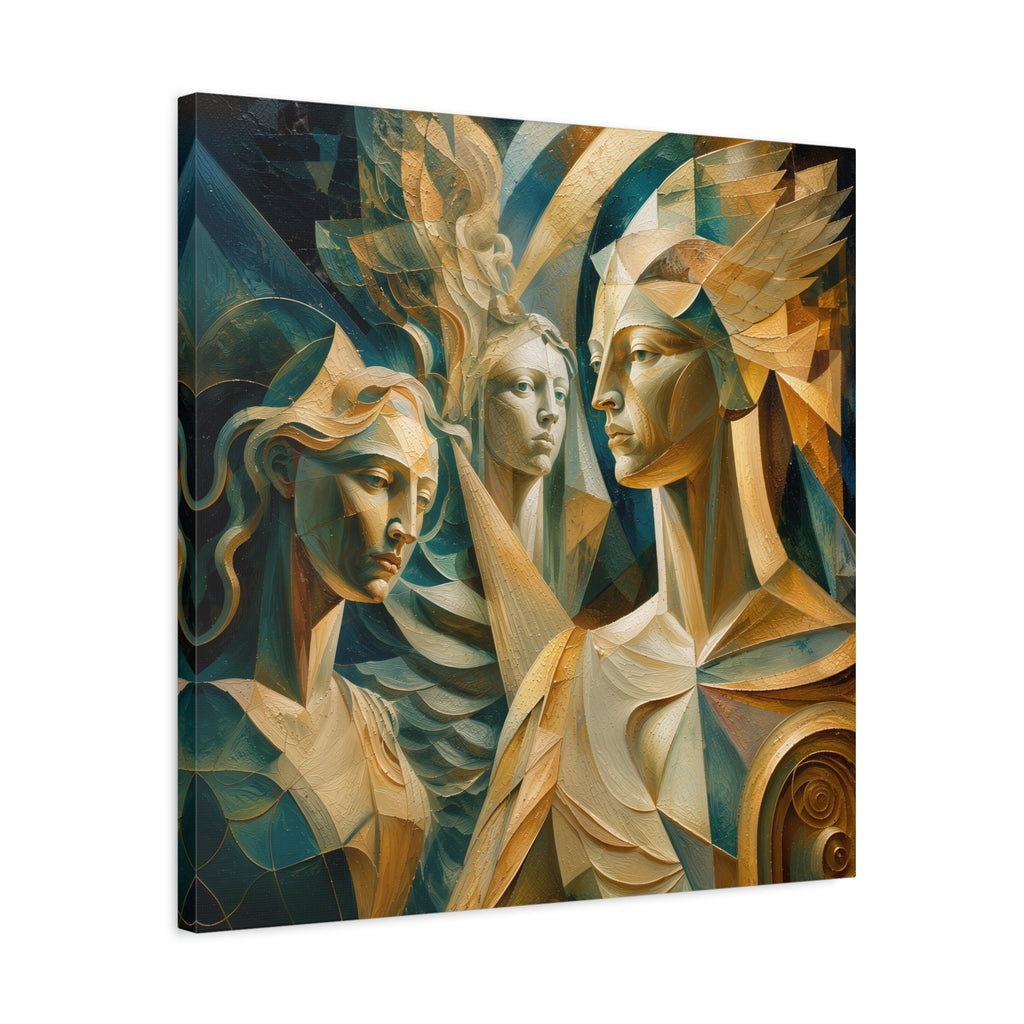 Chorus of Grace — Celestial Cubist Portrait Fine Art Print