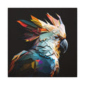 Crowned Instinct – Geometric Cockatoo Portrait Canvas Print