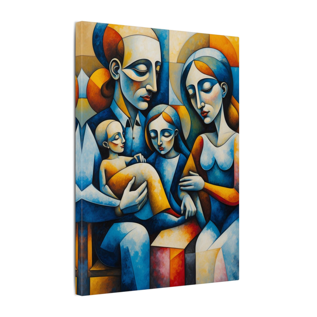 Held Together – Modern Geometric Family Portrait Canvas Print