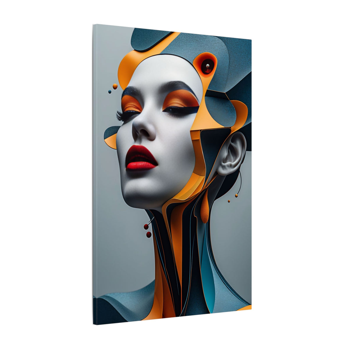 Elegance, Engineered – Futuristic Geometric Woman Canvas Print