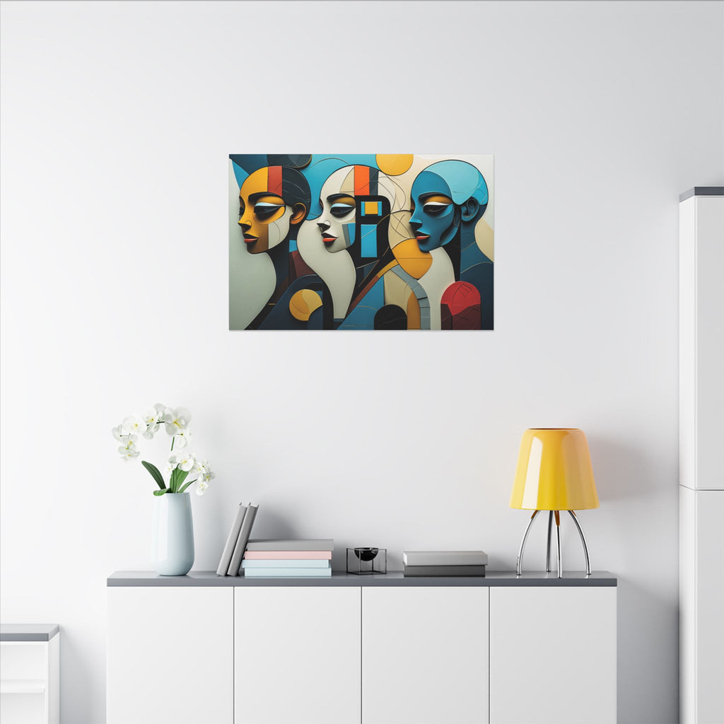 The Quiet Chorus – Modern Cubist Portrait Wall Art
