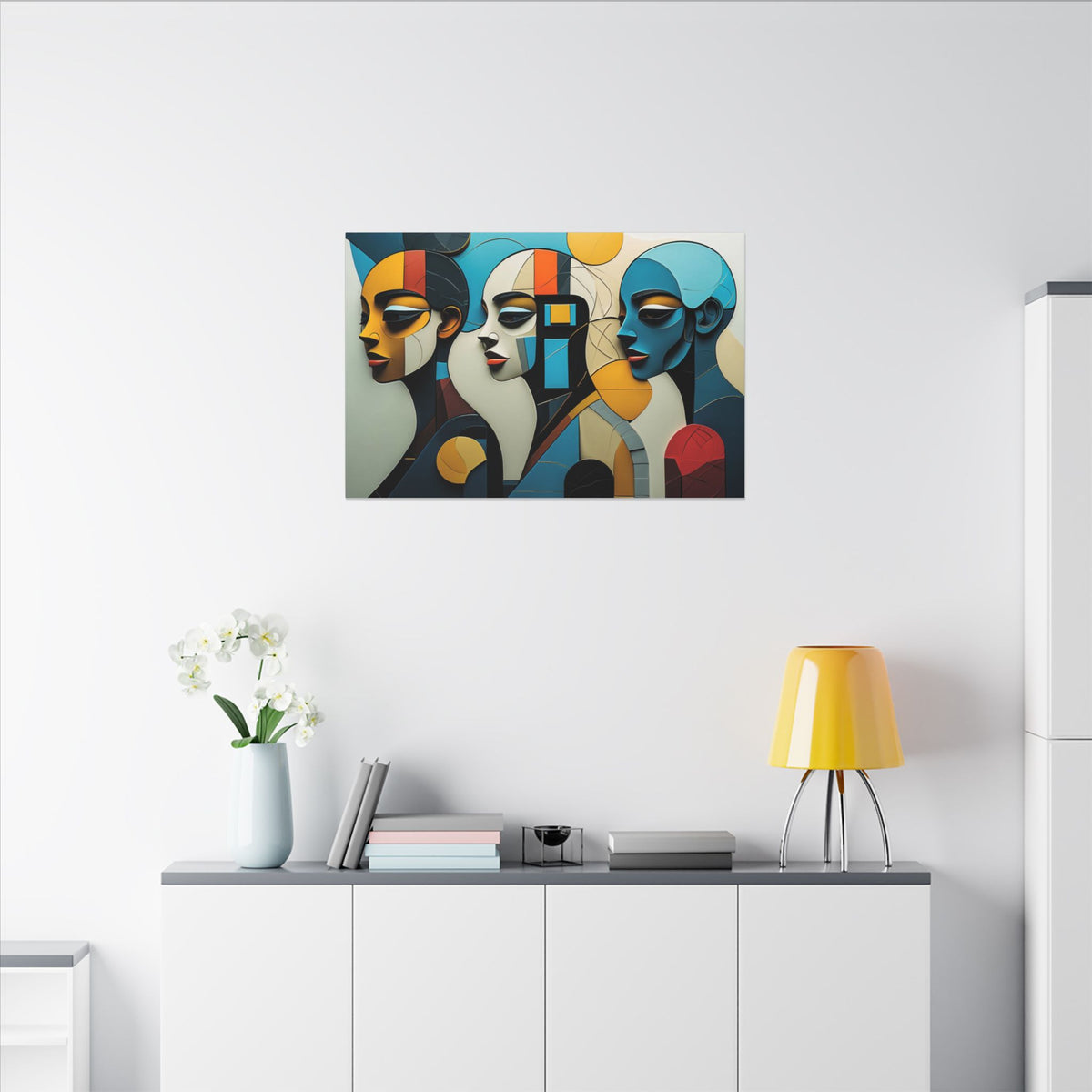 The Quiet Chorus – Modern Cubist Portrait Wall Art