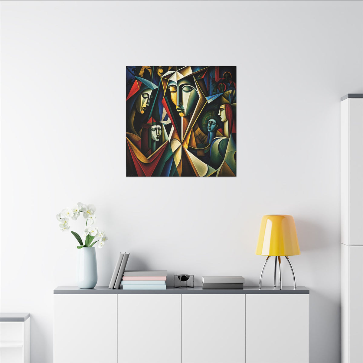 The Ones Who Walk With Us — Abstract Figurative Cubist Art Print