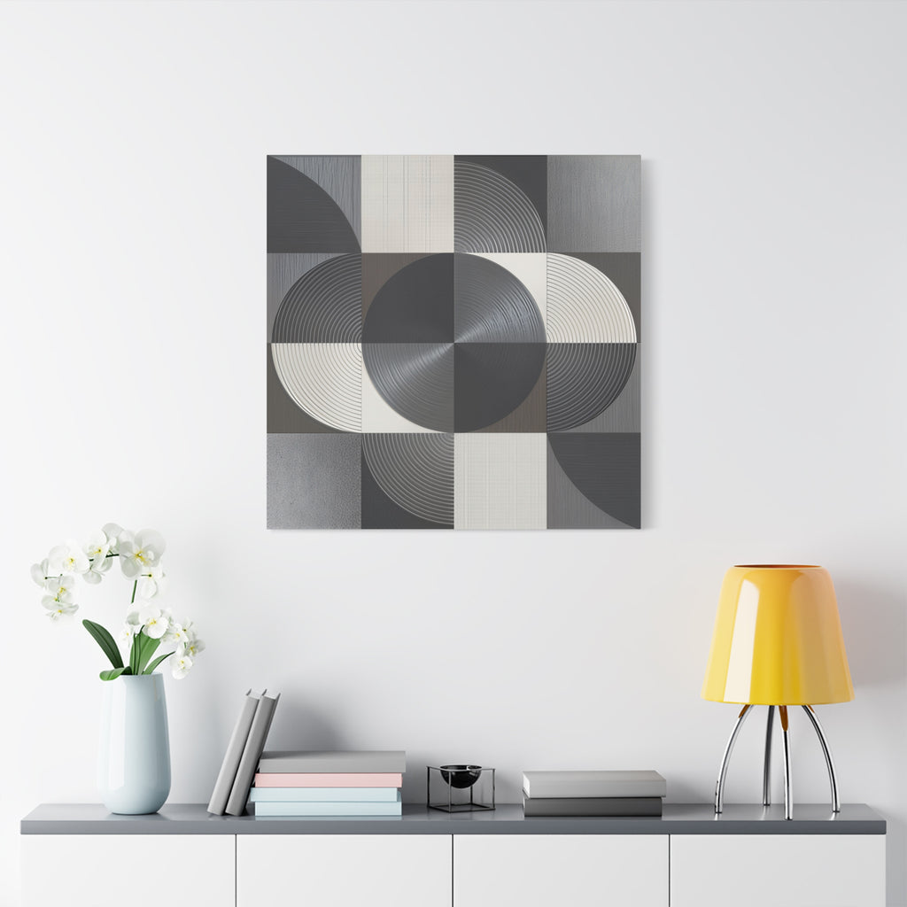 Measured Silence – Monochrome Geometric Circle Canvas Print